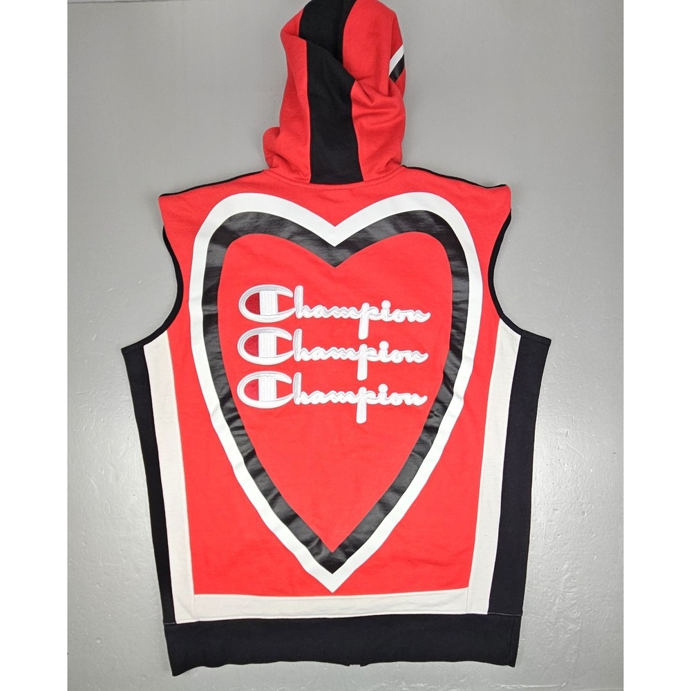 Champion Hoodie Mens 2XL Reverse Weave Red Black‎ Boxing Making The Cut Full-Zip